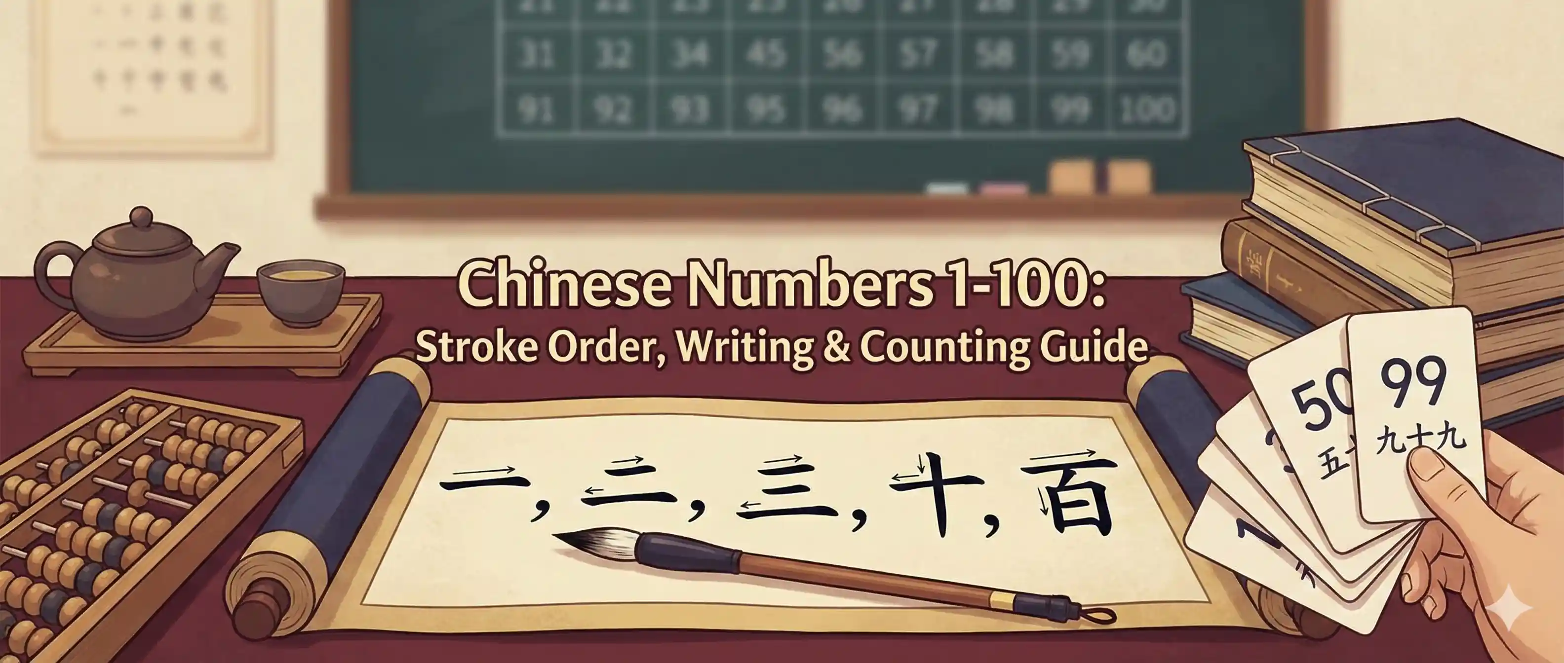 Chinese Numbers 1-100: Stroke Order, Writing & Counting Guide