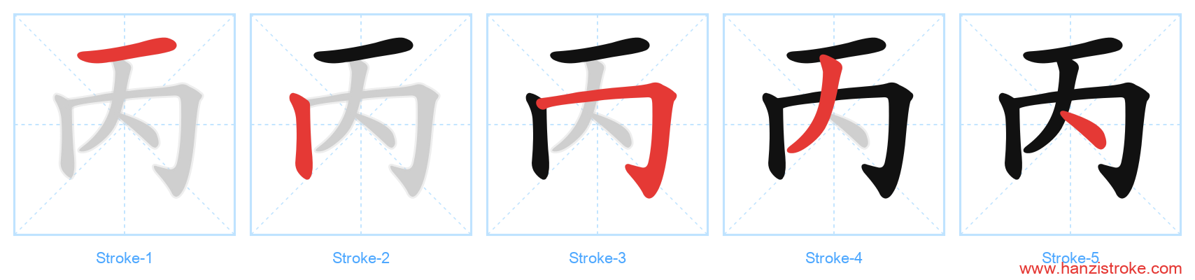 丙 stroke order diagram