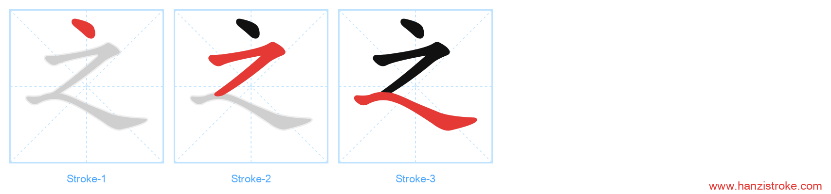 之 stroke order diagram