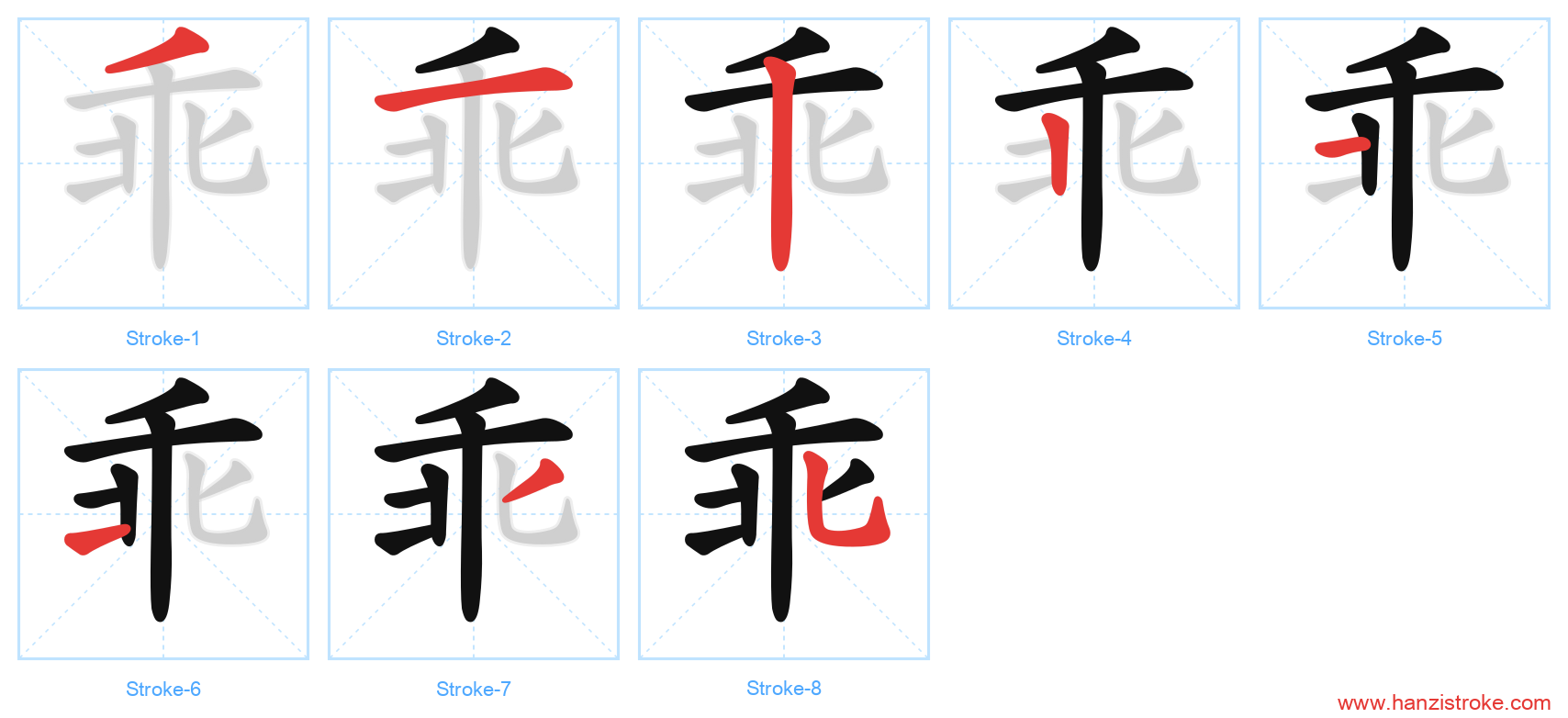 乖 stroke order diagram