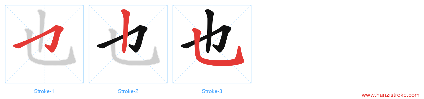 也 stroke order diagram