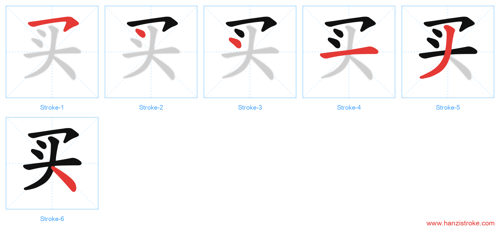 买 stroke order diagram