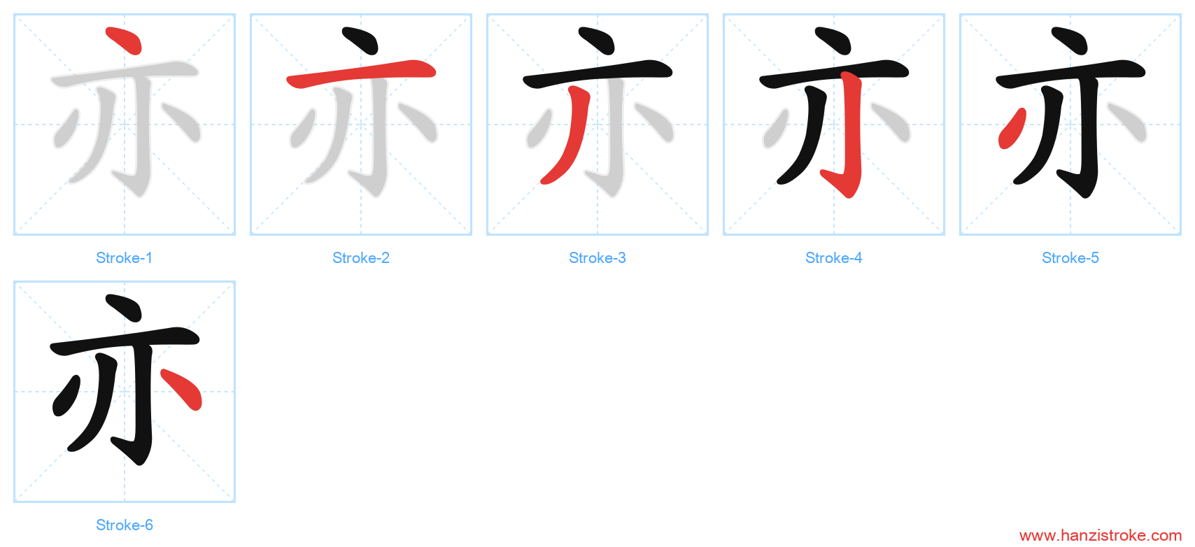 亦 stroke order diagram