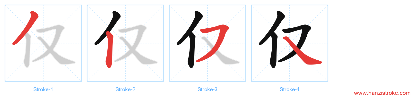 仅 stroke order diagram