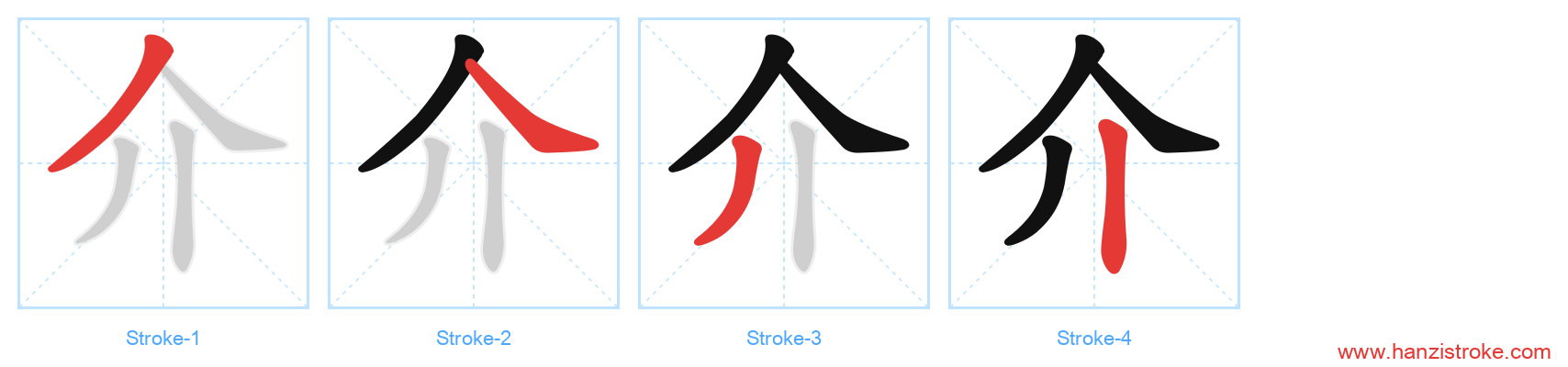 介 stroke order diagram