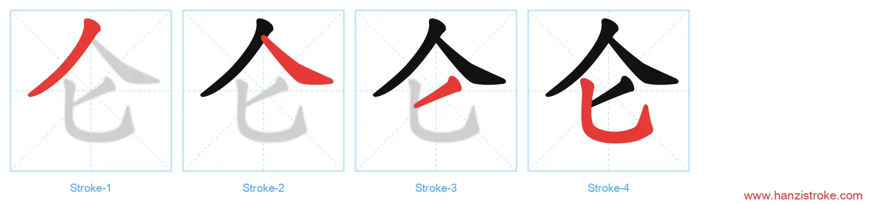 仑 stroke order diagram