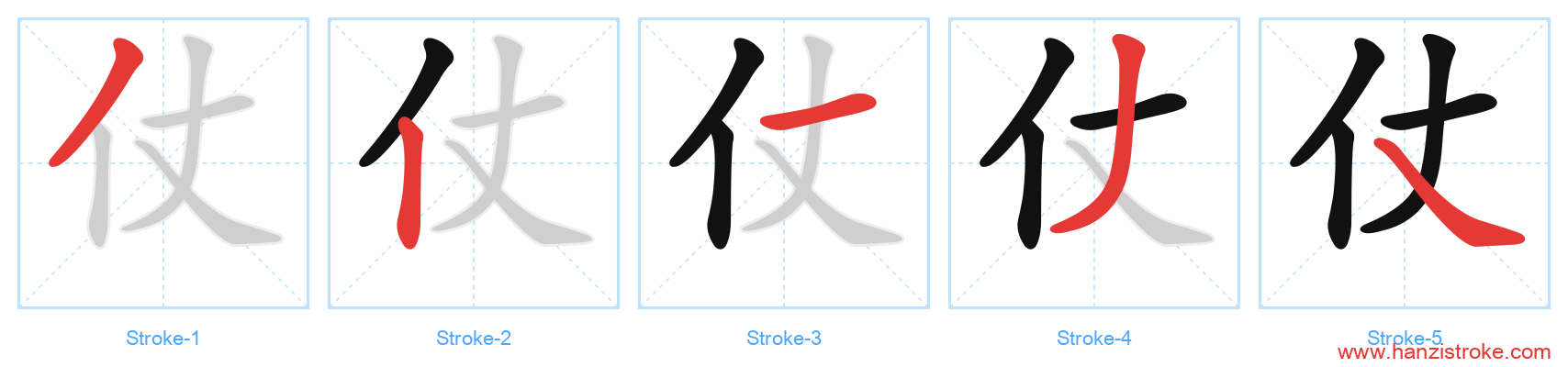 仗 stroke order diagram