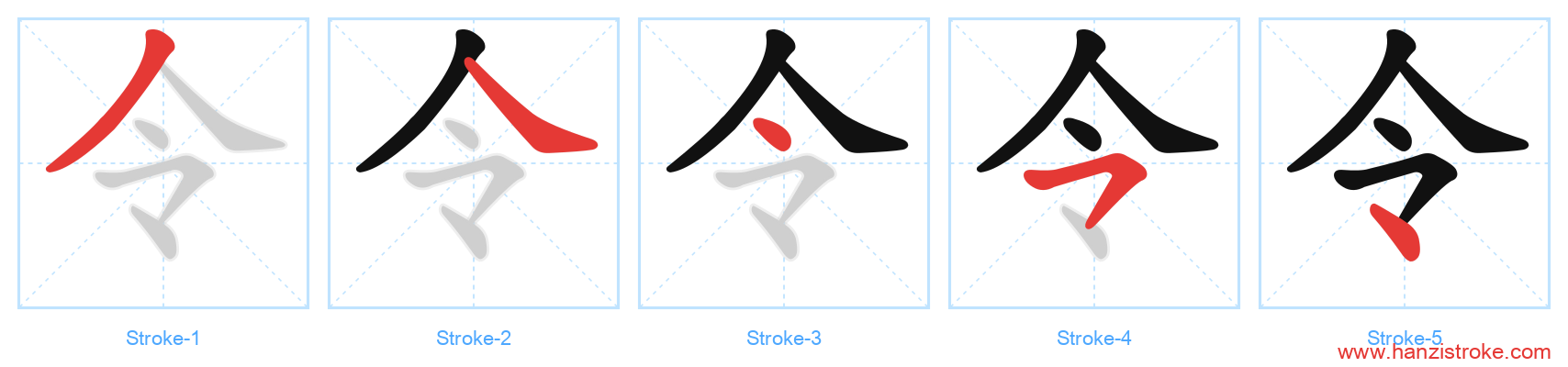 令 stroke order diagram