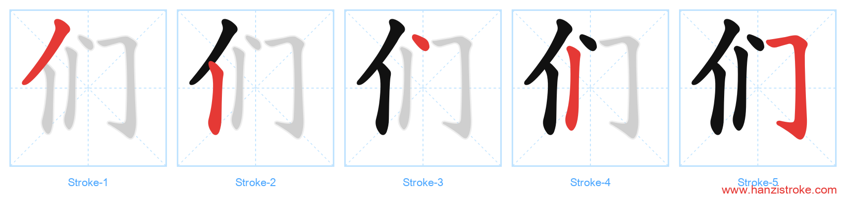 们 stroke order diagram
