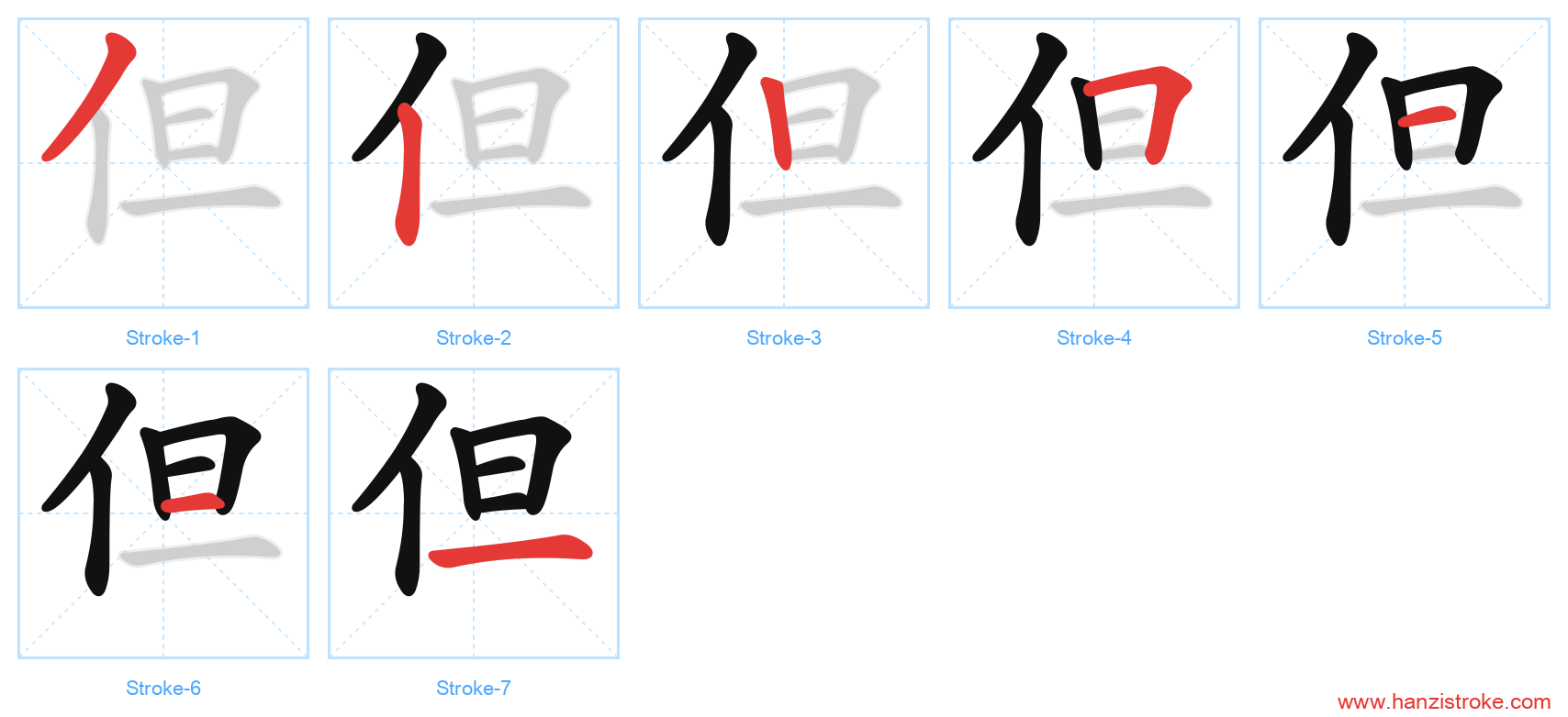 但 stroke order diagram