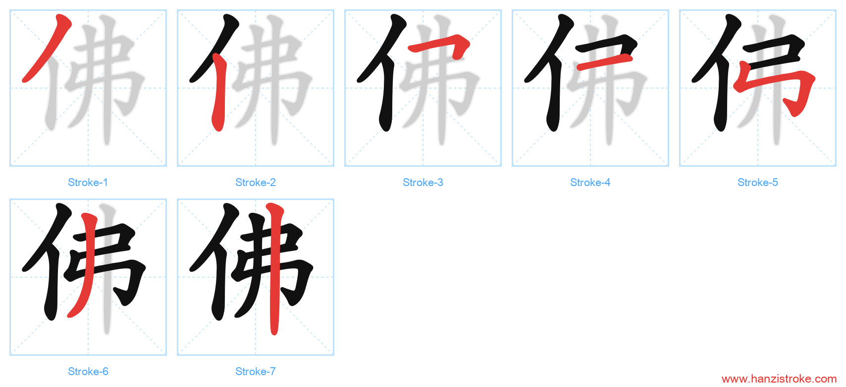 佛 stroke order diagram