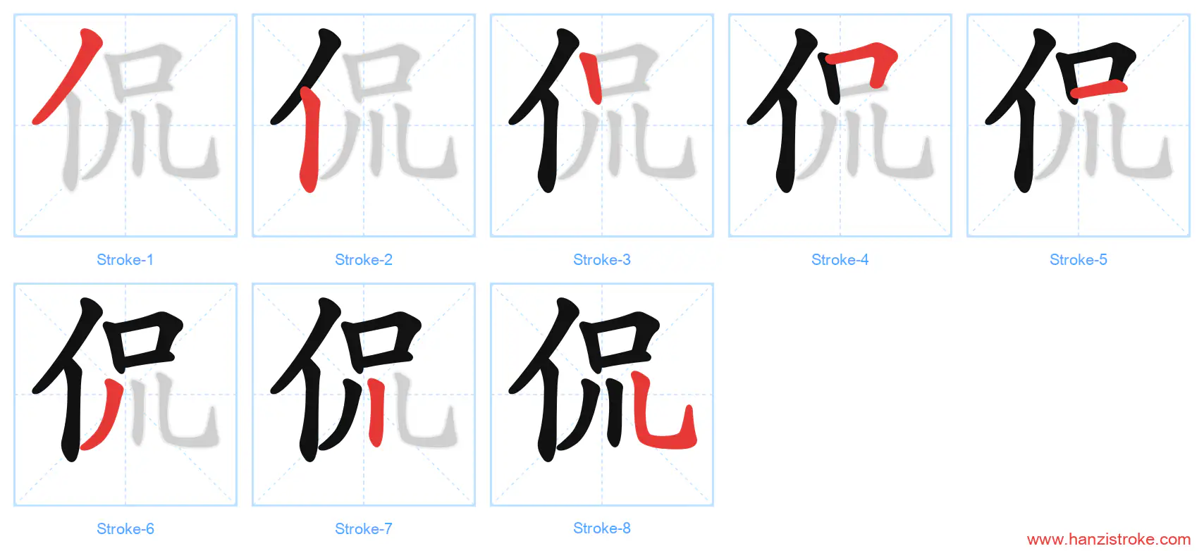 侃 stroke order diagram