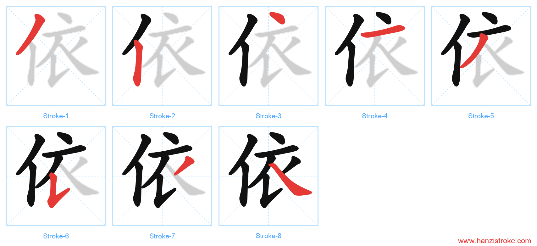 依 stroke order diagram