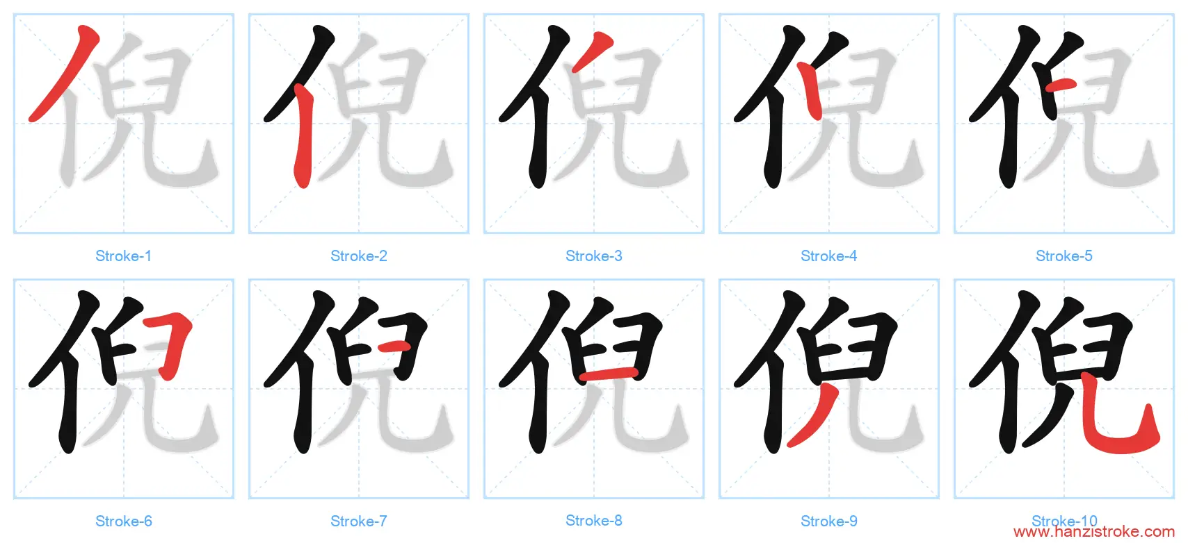倪 stroke order diagram