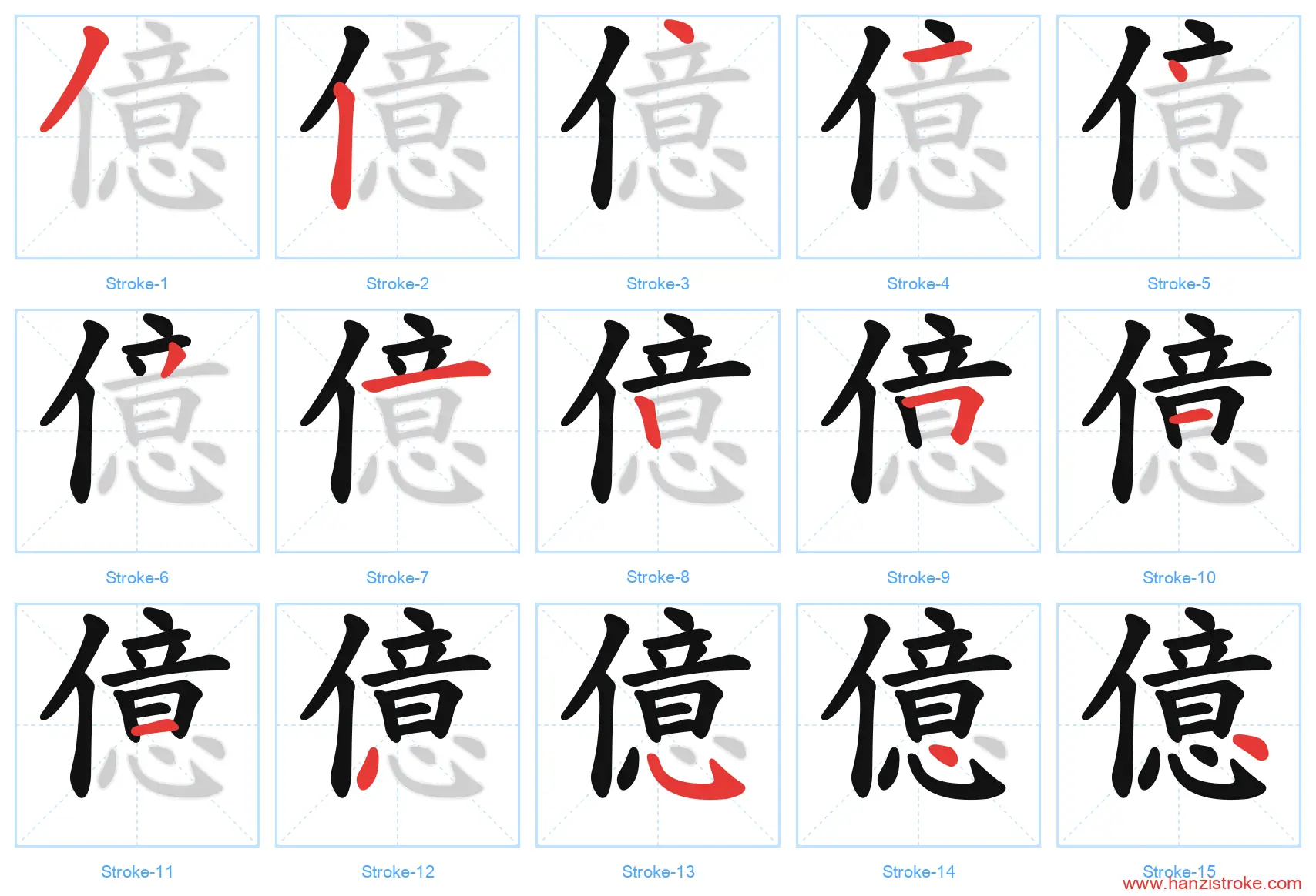 億 traditional stroke order diagram