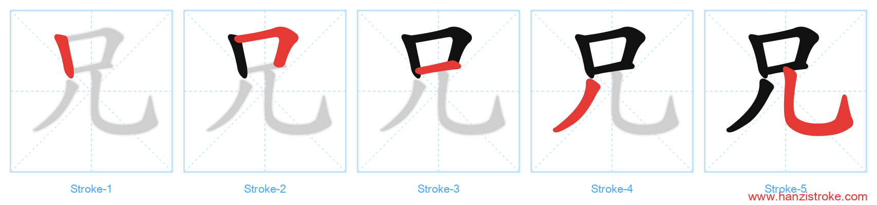 兄 stroke order diagram