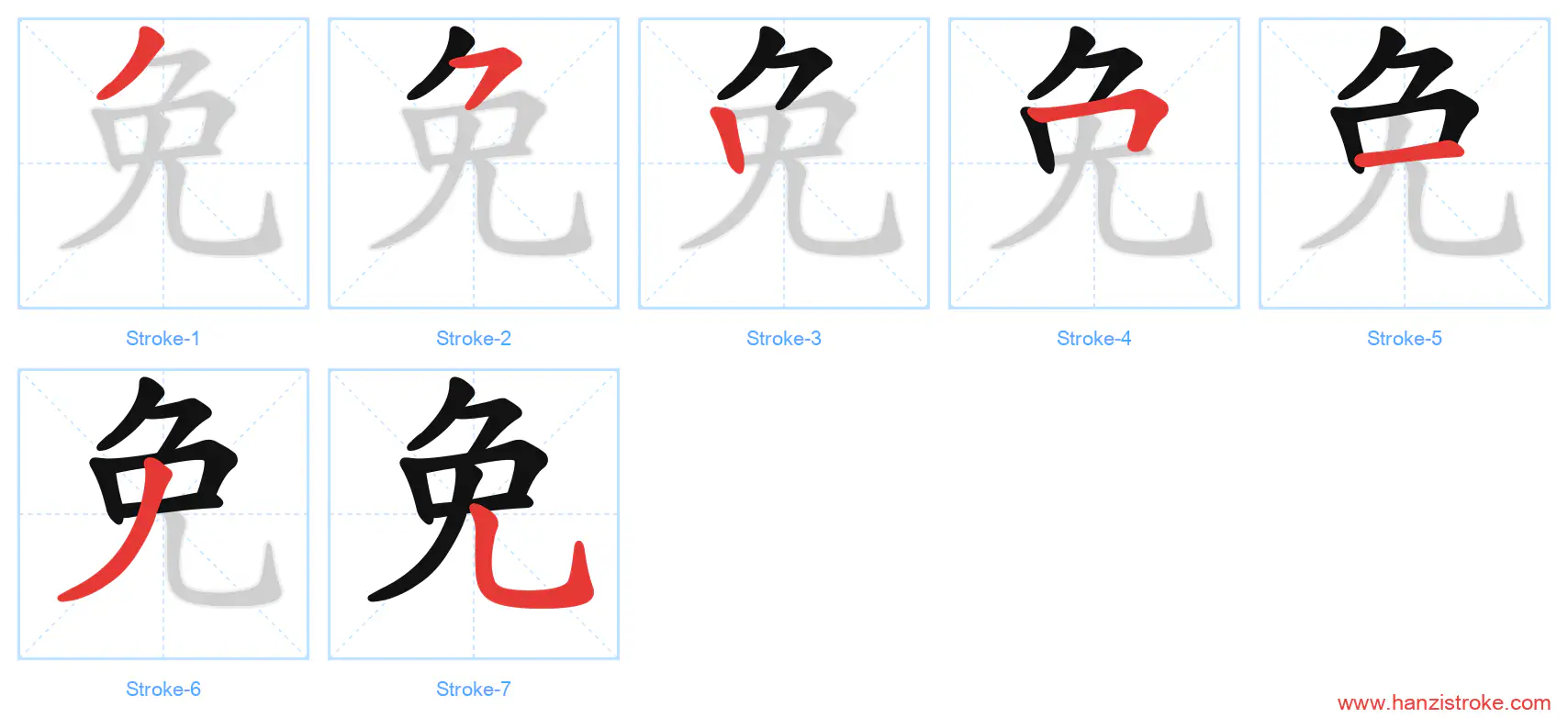 免 stroke order diagram