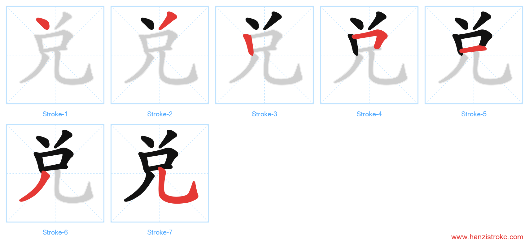 兑 stroke order diagram