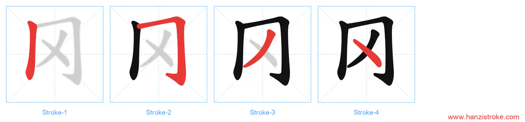 冈 stroke order diagram