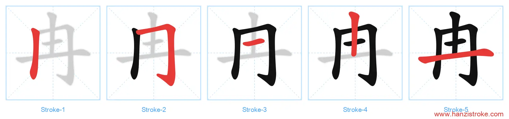 冉 stroke order diagram