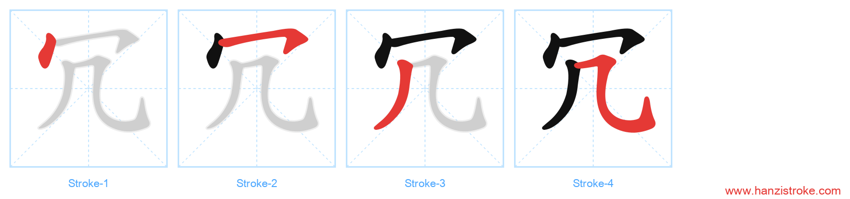 冗 stroke order diagram
