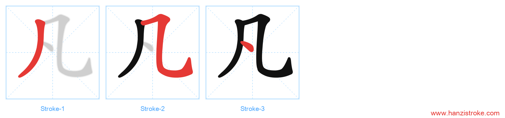 凡 stroke order diagram