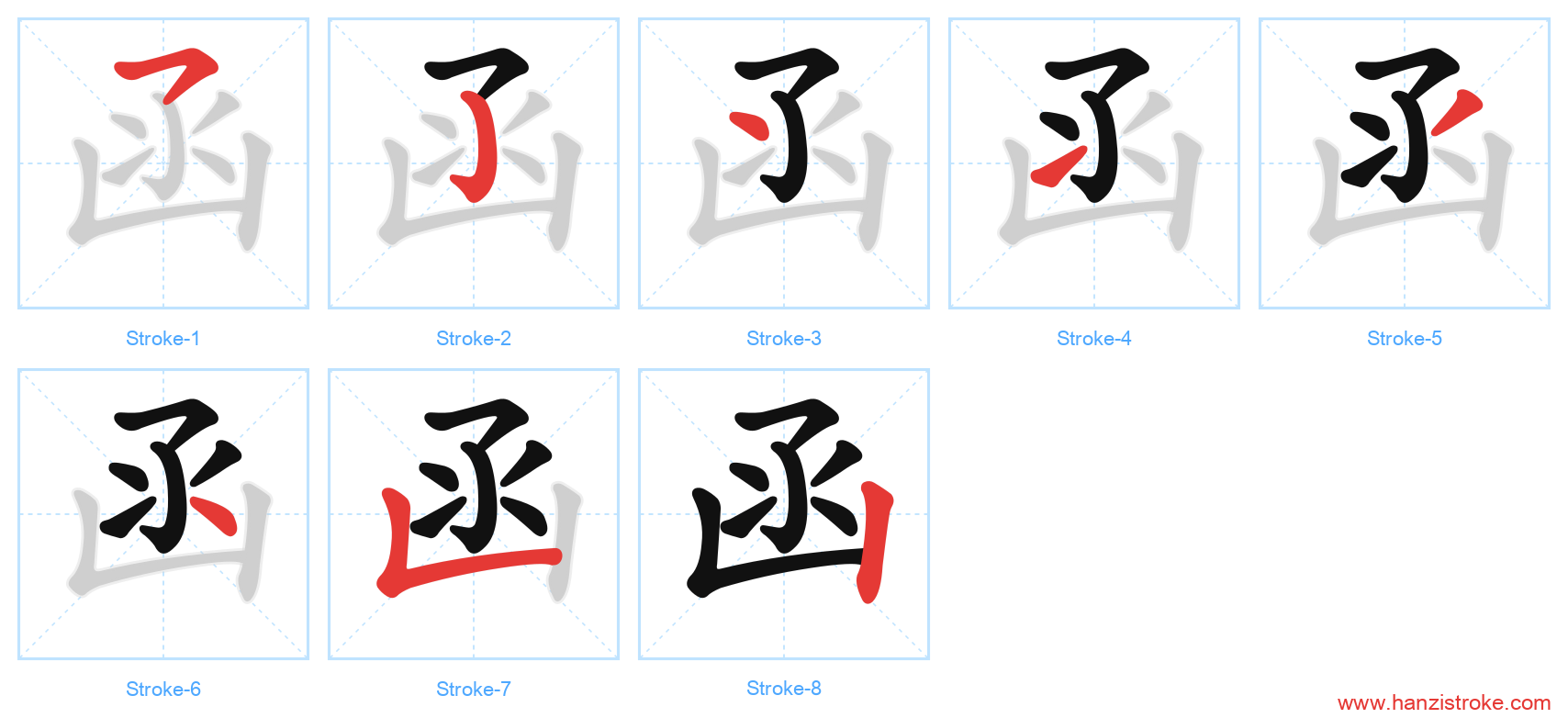 函 stroke order diagram