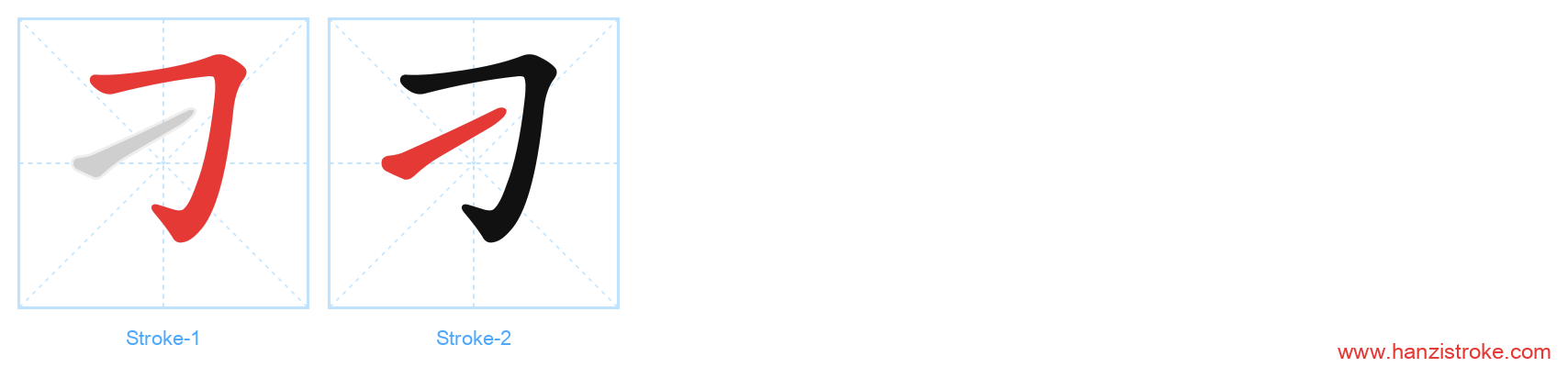 刁 stroke order diagram