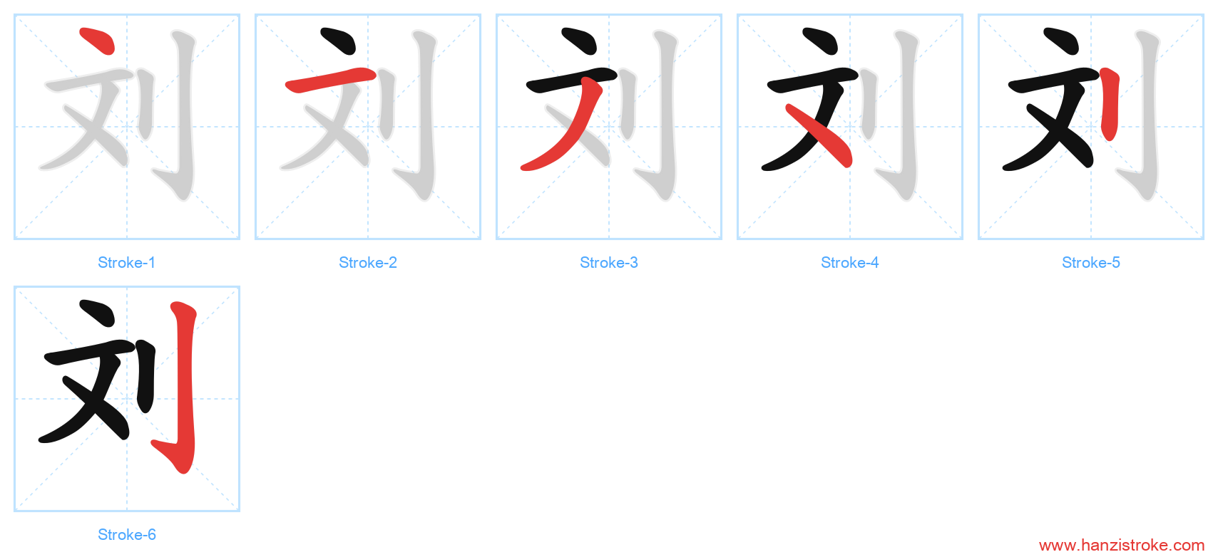 刘 stroke order diagram