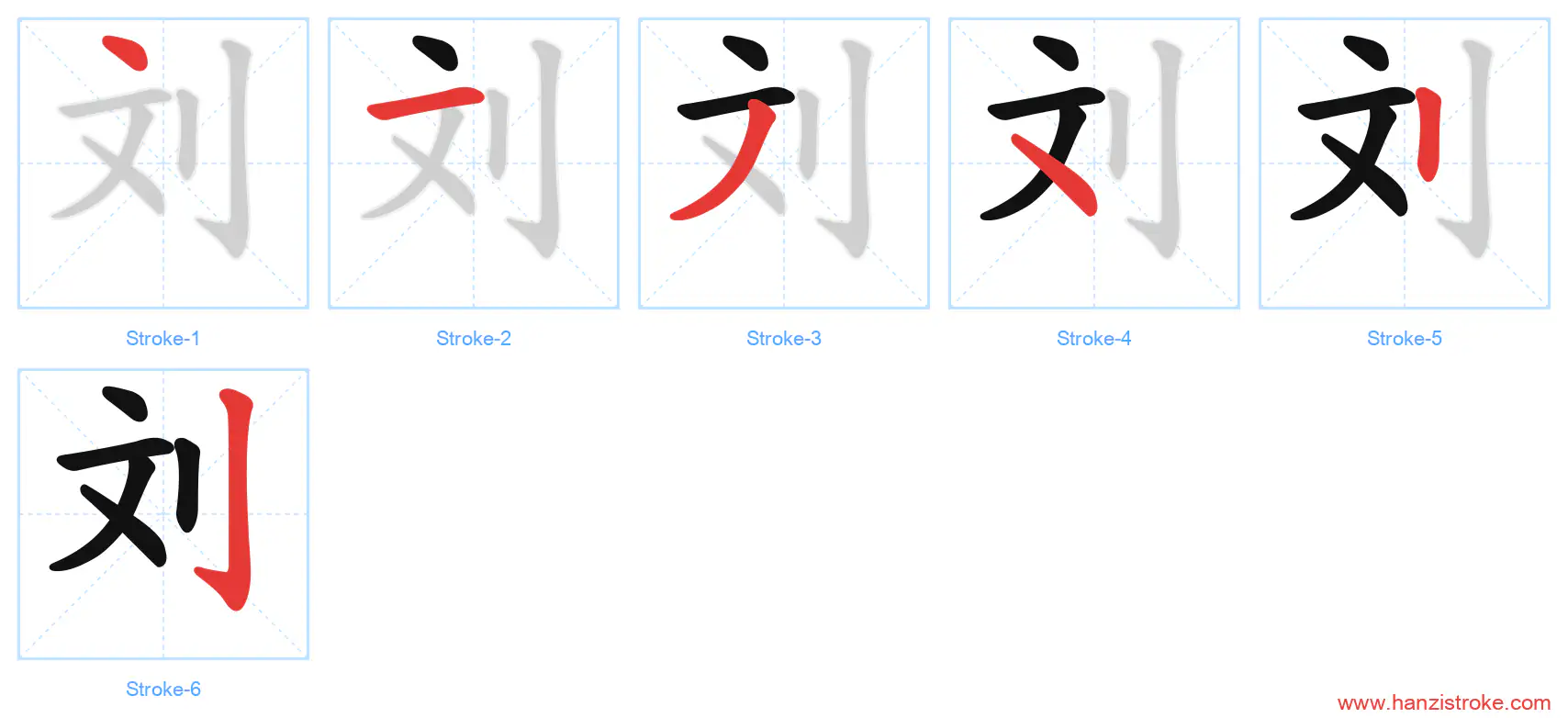 刘 stroke order diagram