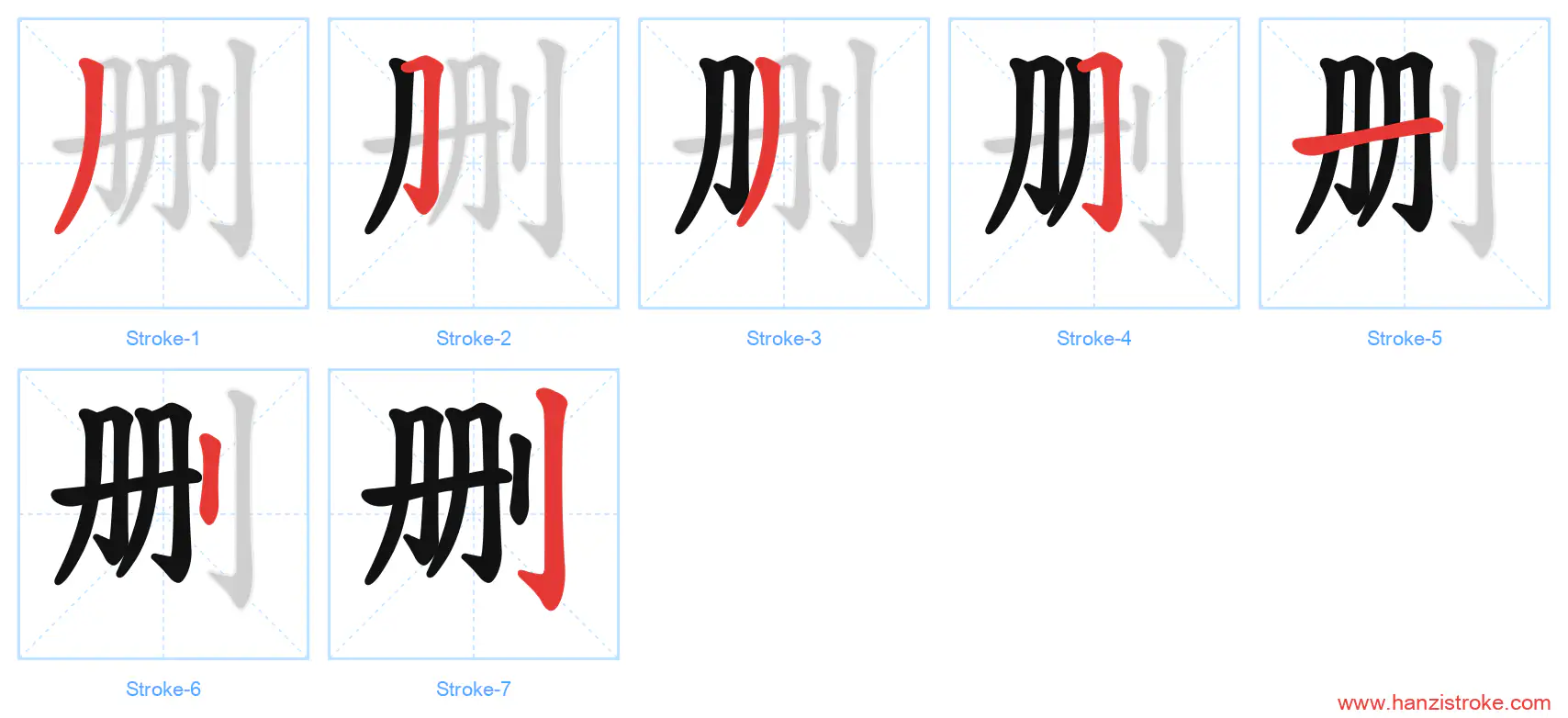 删 stroke order diagram