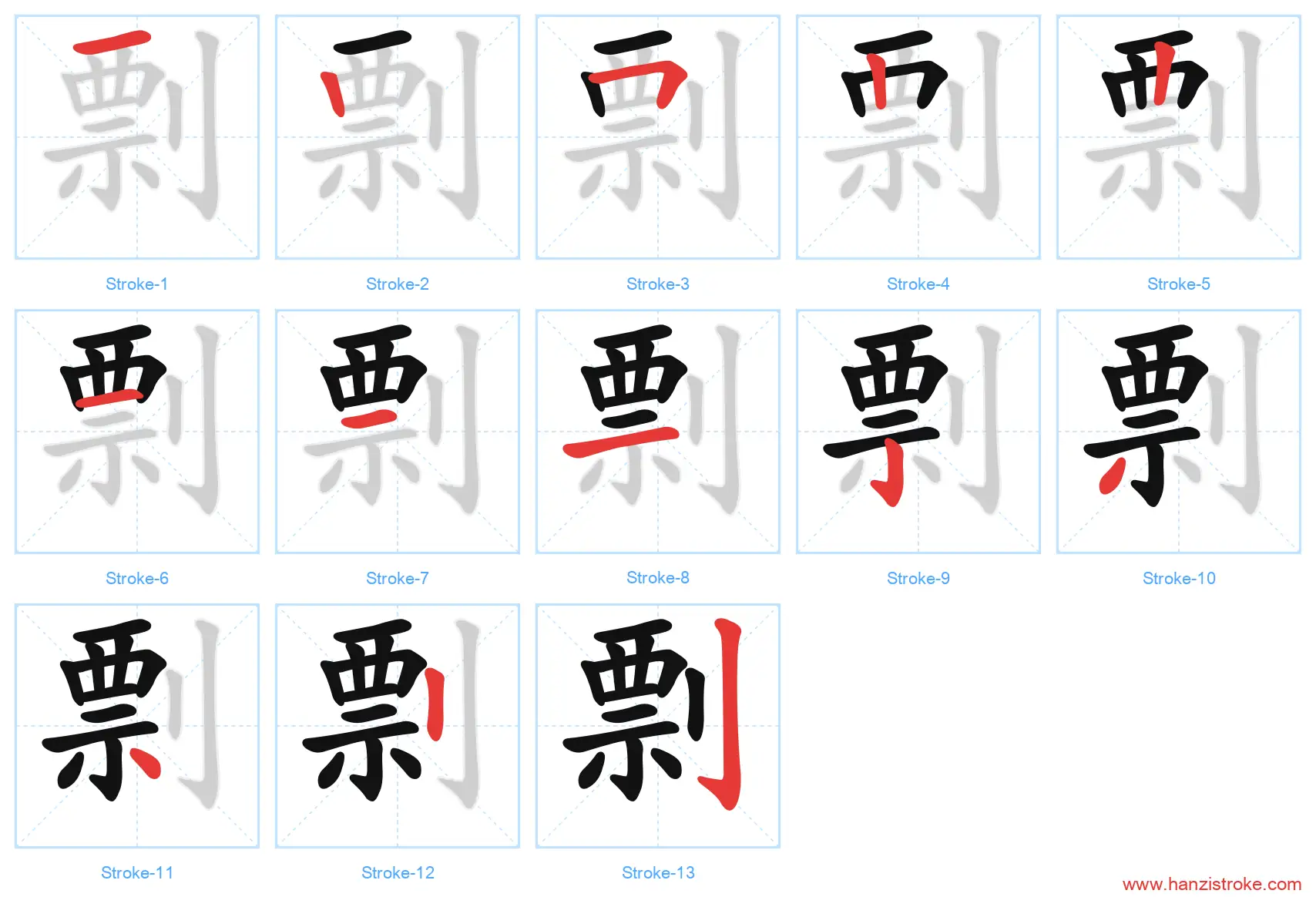 剽 stroke order diagram