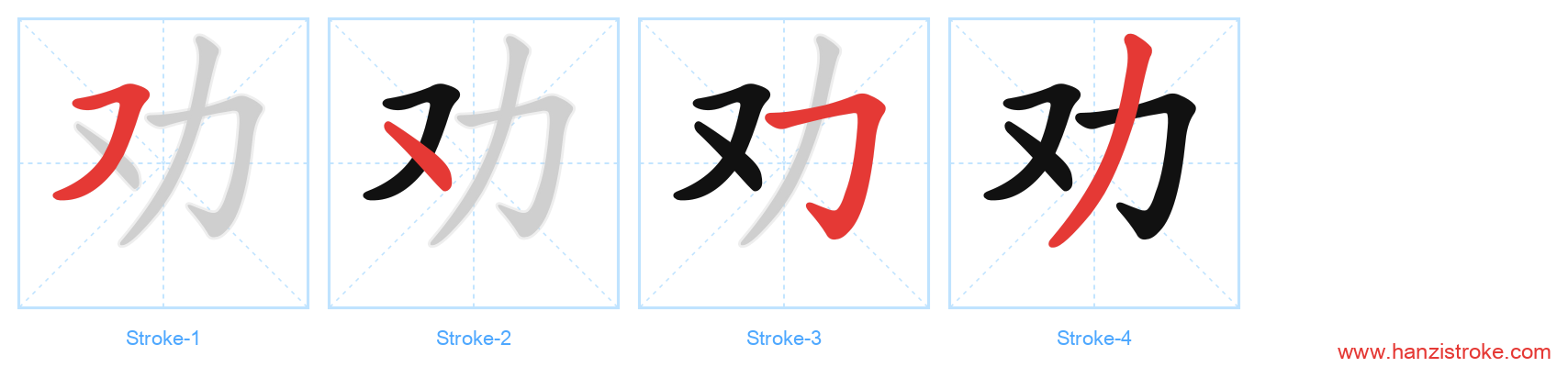 劝 stroke order diagram