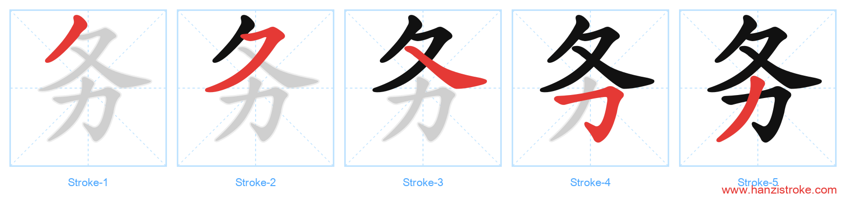 务 stroke order diagram
