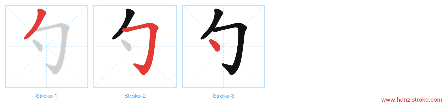 勺 stroke order diagram