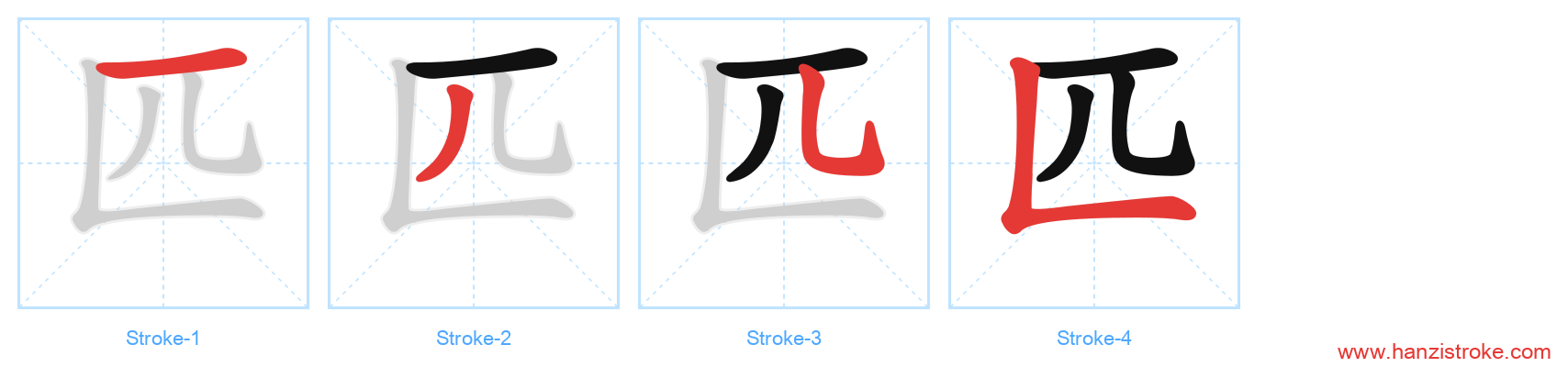 匹 stroke order diagram
