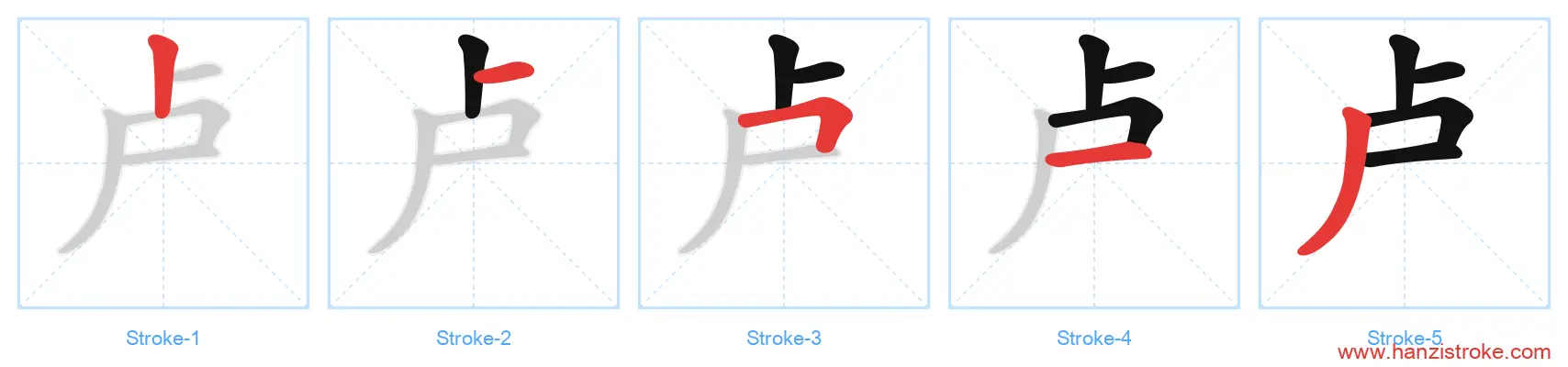 卢 stroke order diagram