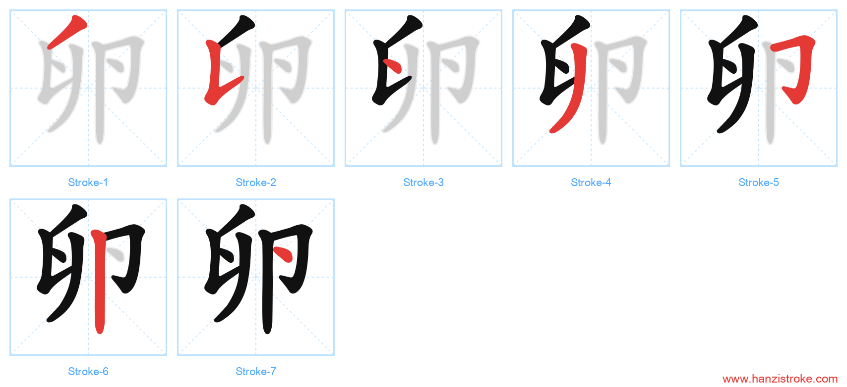 卵 stroke order diagram