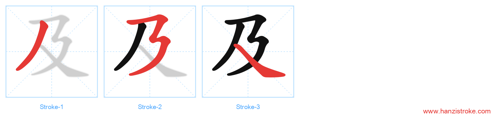 及 stroke order diagram