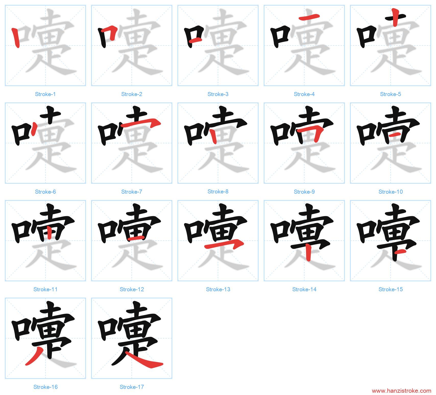 嚏 stroke order diagram