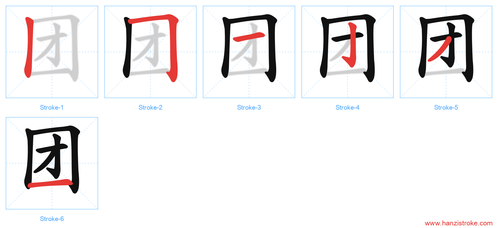 团 stroke order diagram