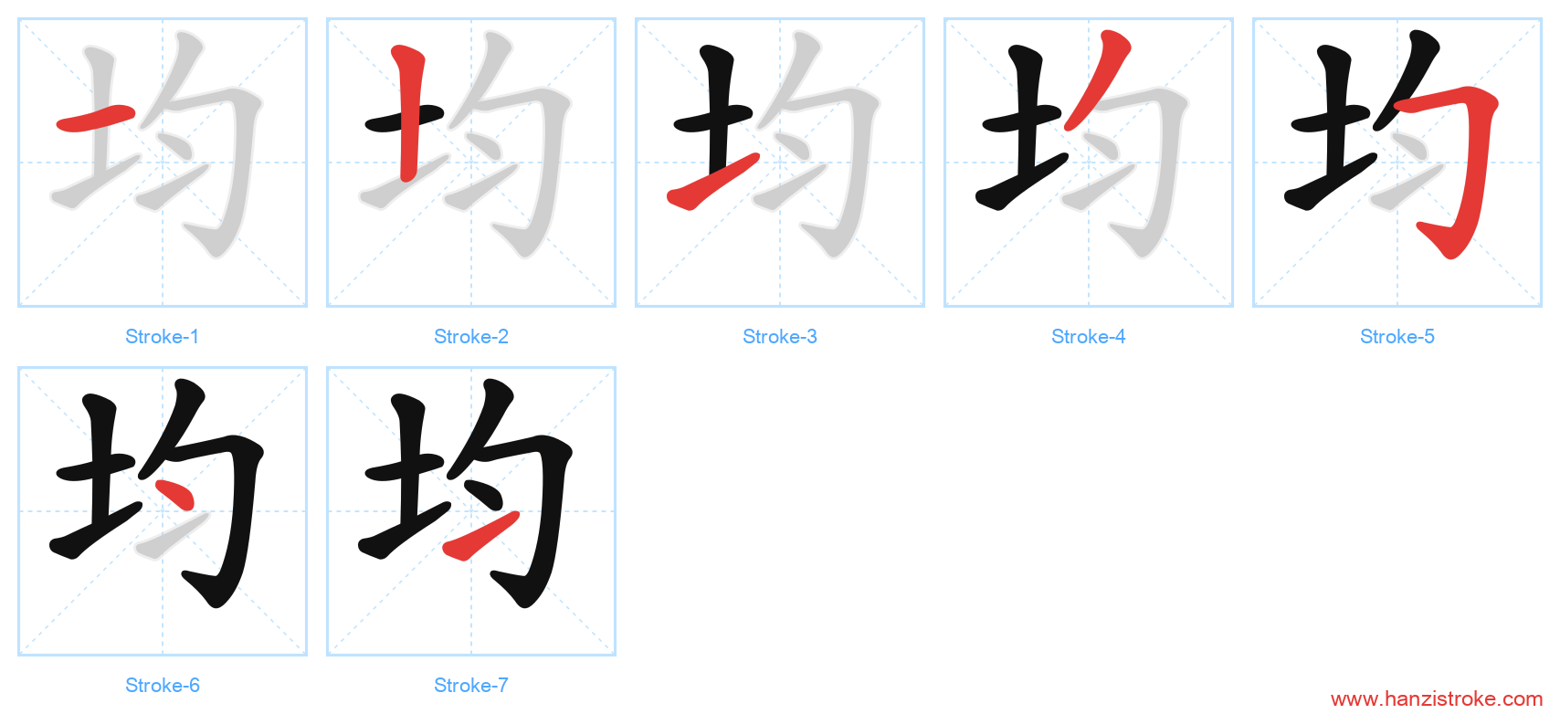 均 stroke order diagram