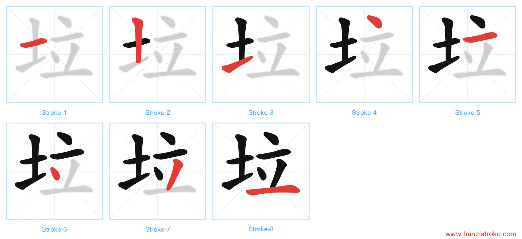 垃 stroke order diagram