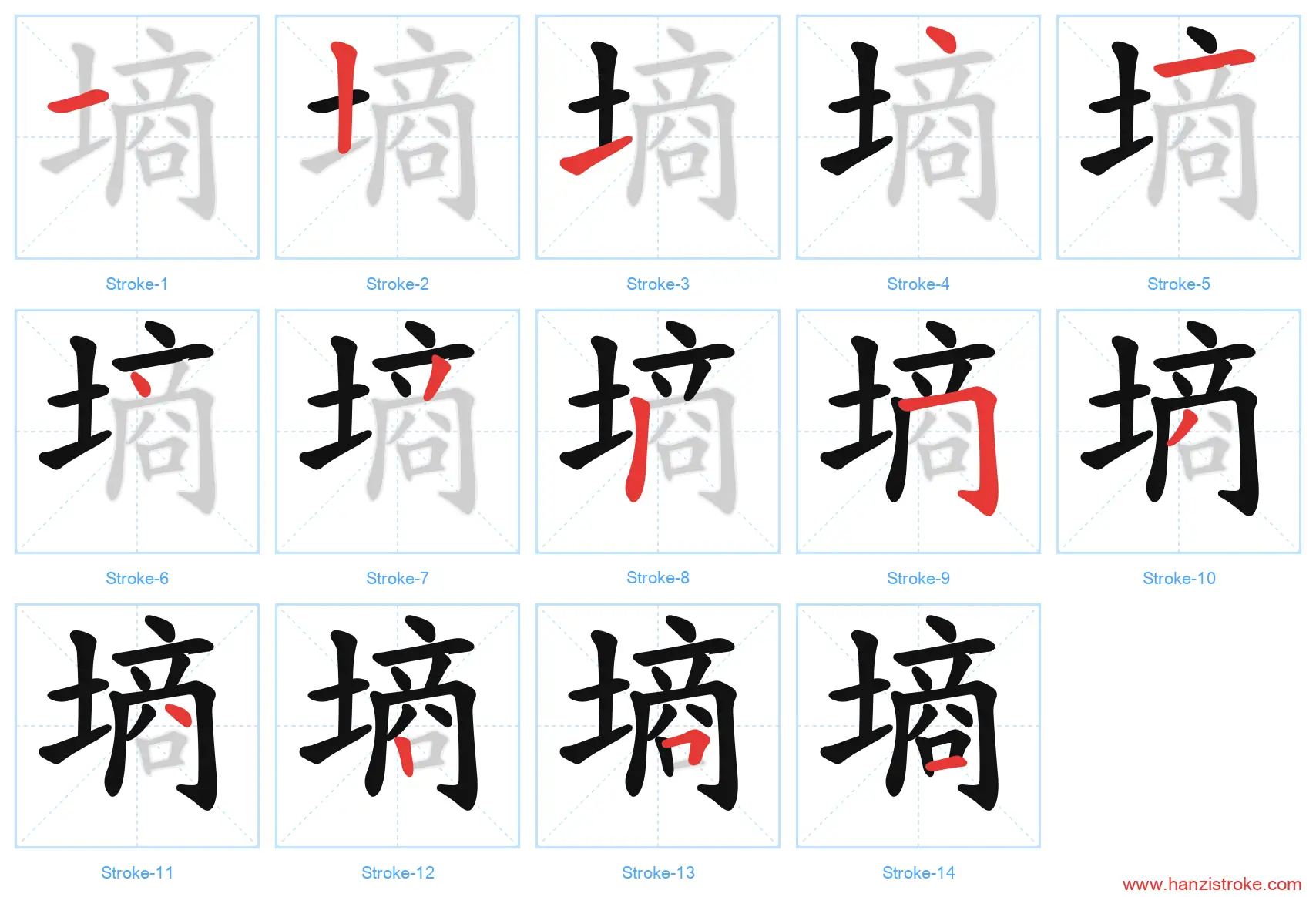 墒 stroke order diagram
