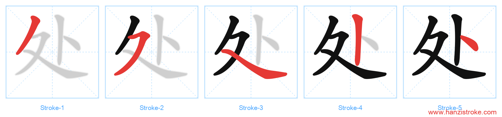 处 stroke order diagram