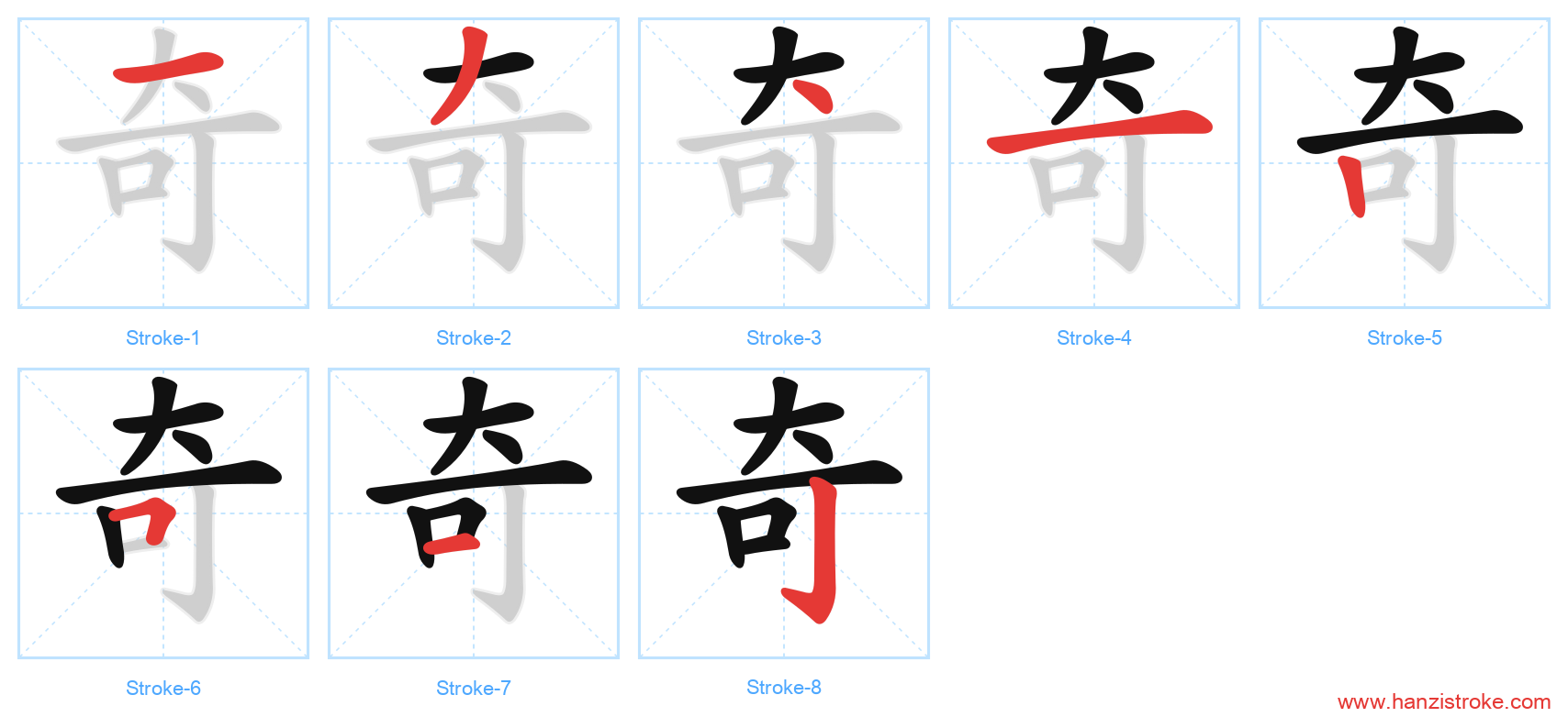 奇 stroke order diagram