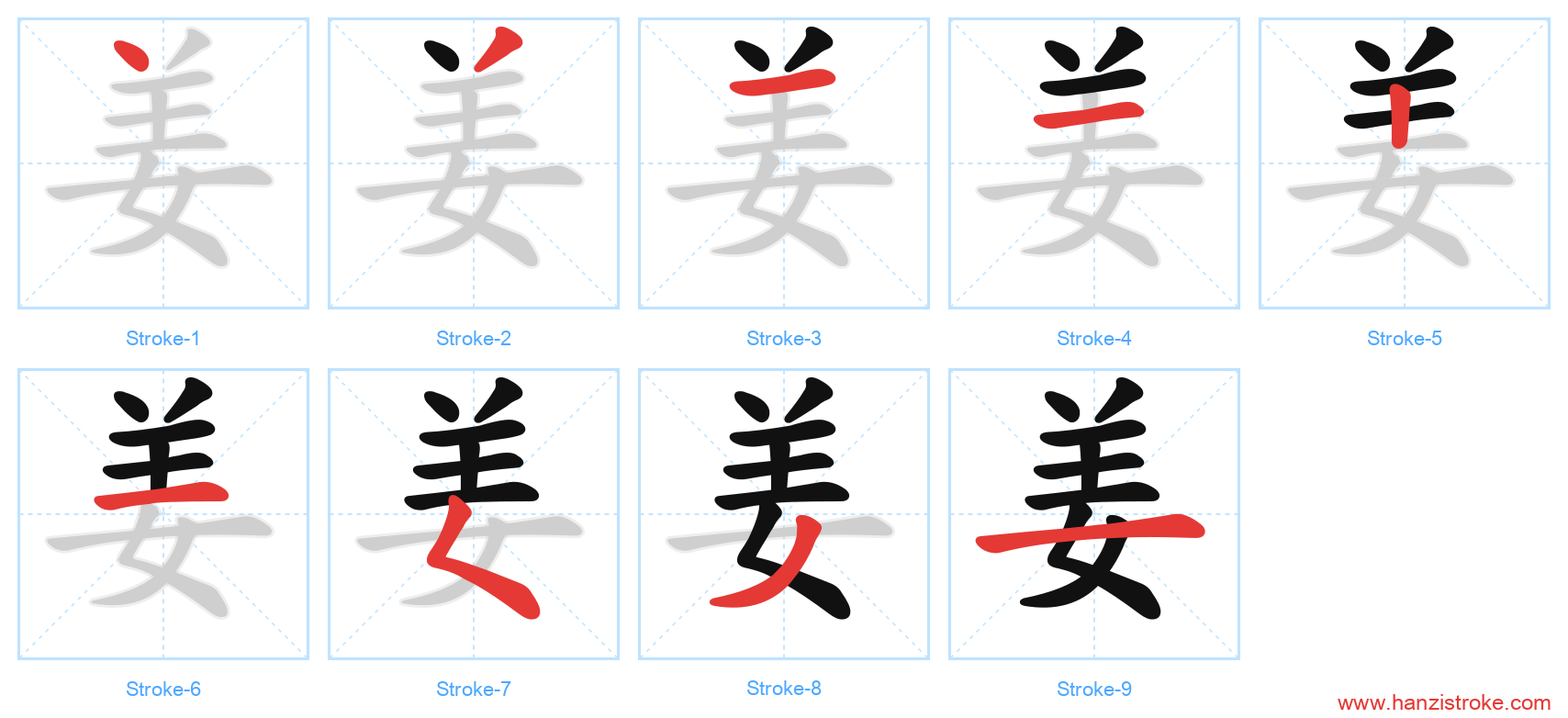 姜 stroke order diagram