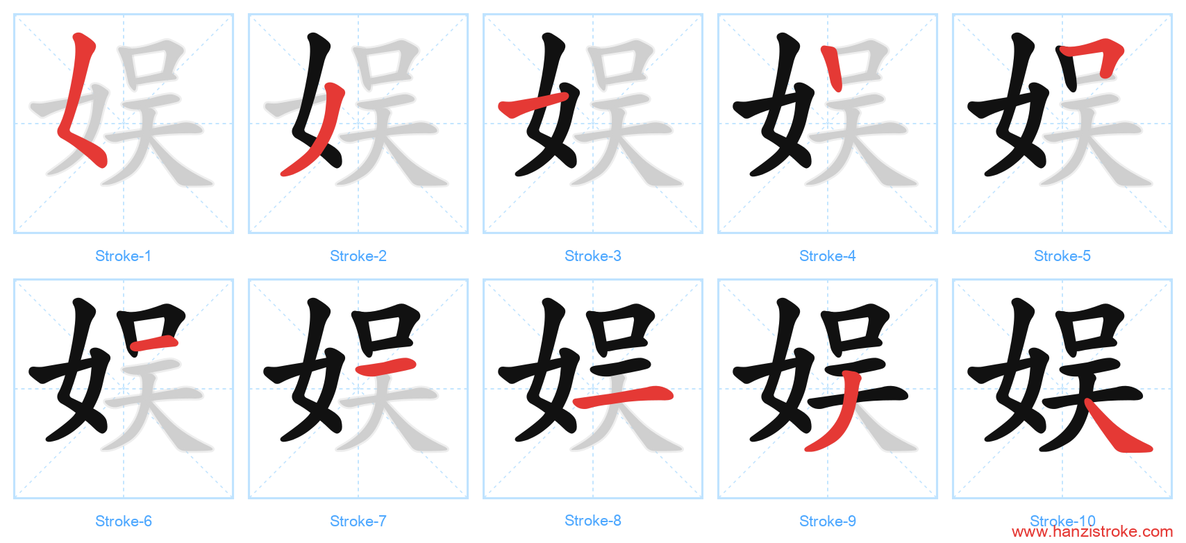 娱 stroke order diagram