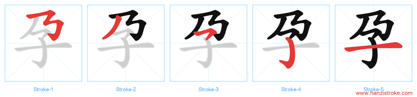孕 stroke order diagram