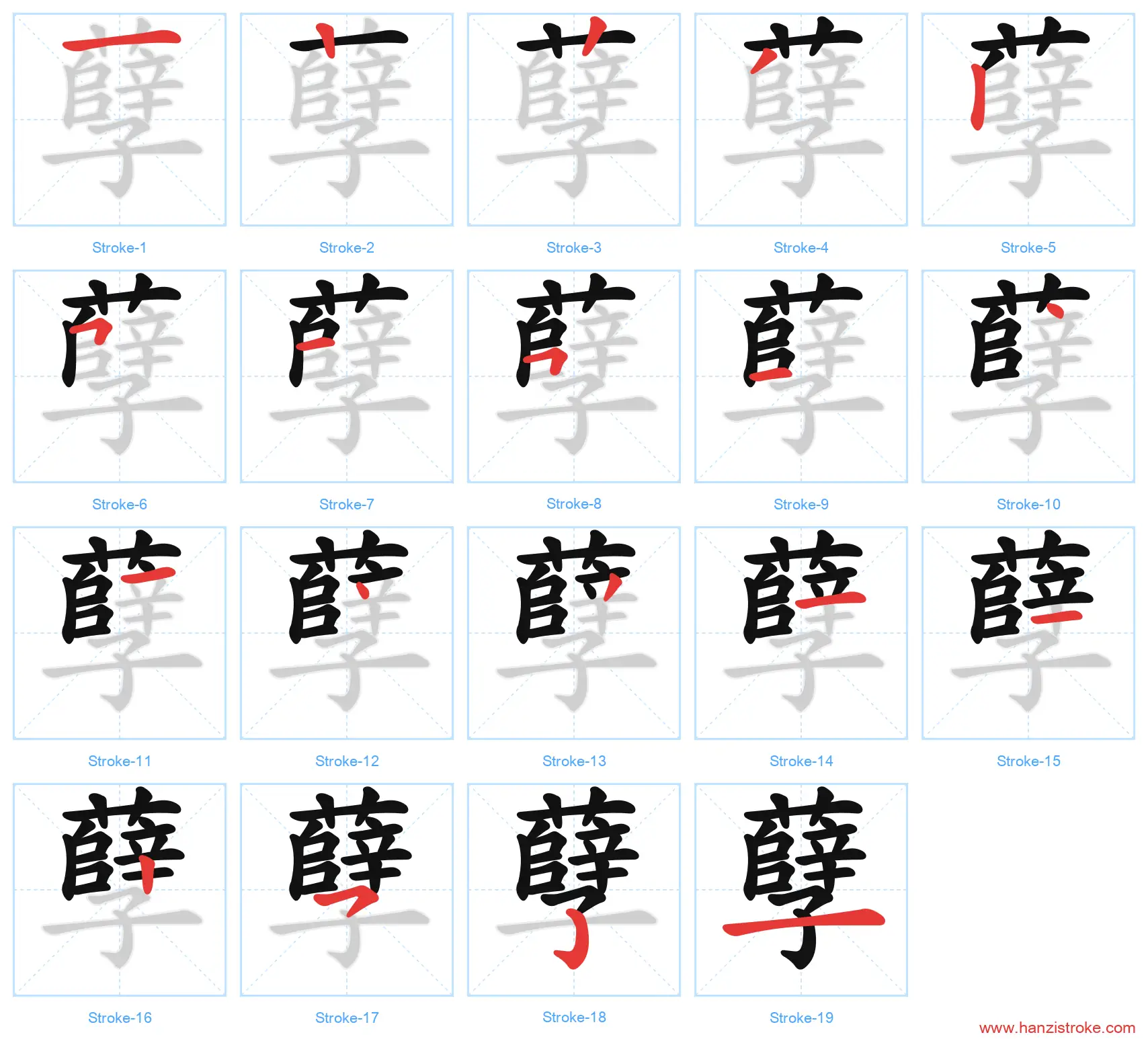 孽 stroke order diagram